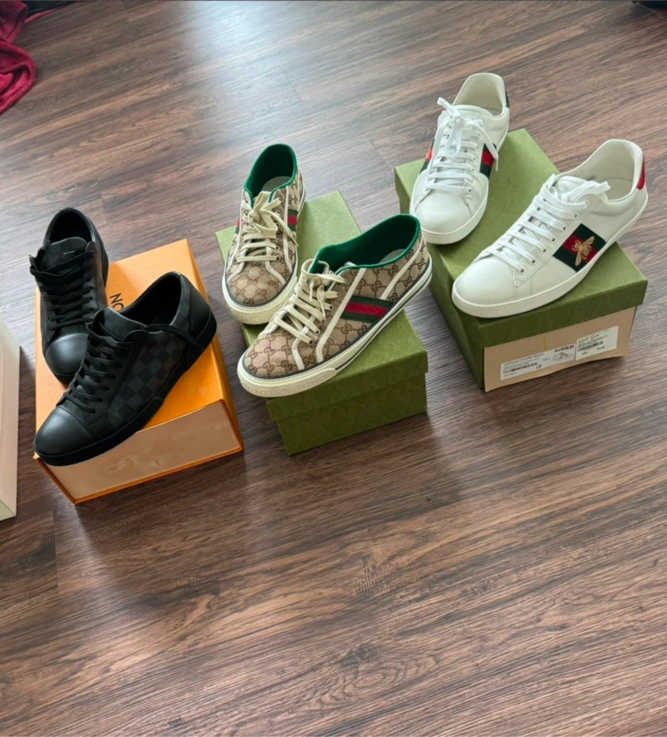 Gucci and LV lot of 3 Sneakers