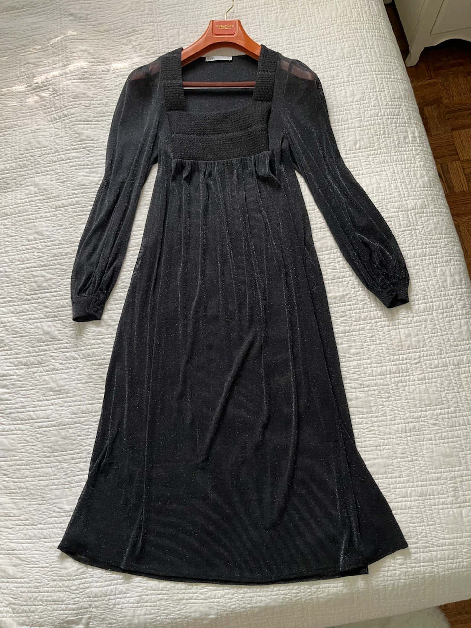 Black Sparkle Midi Dress
