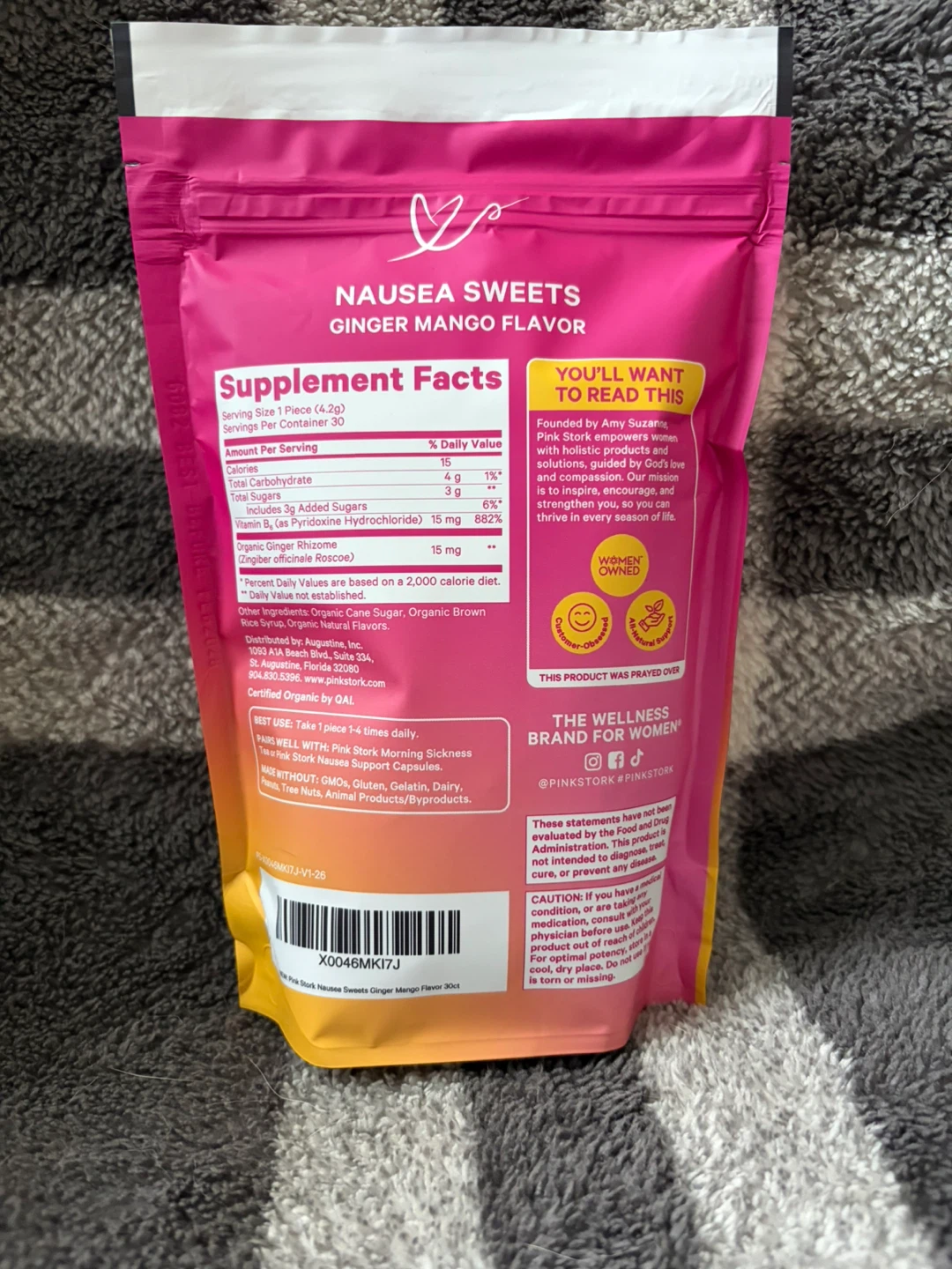 PinkStork Nausea Sweets Ginger Mango Flavor 30 Count - photo 2