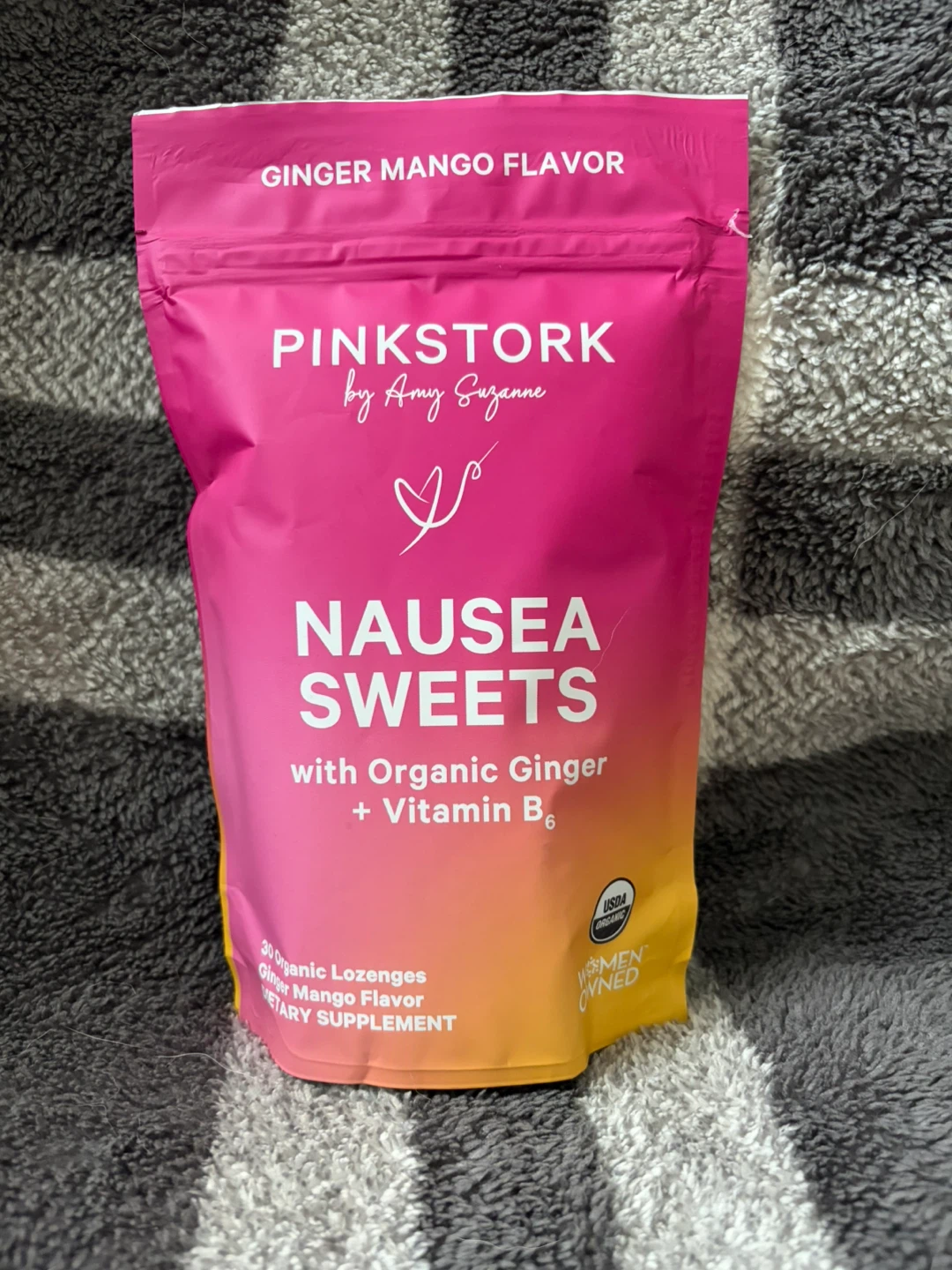 PinkStork Nausea Sweets Ginger Mango Flavor 30 Count