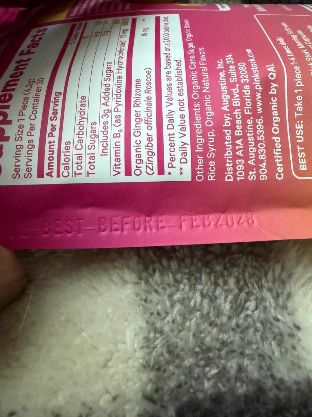 PinkStork Nausea Sweets Ginger Mango Flavor 30 Count - photo 3