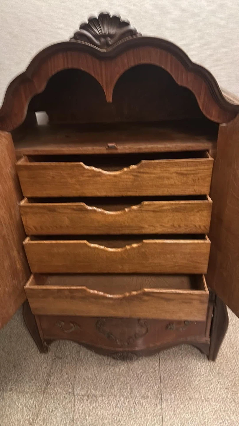 Vintage Wooden Armoire with Drawers - photo 2