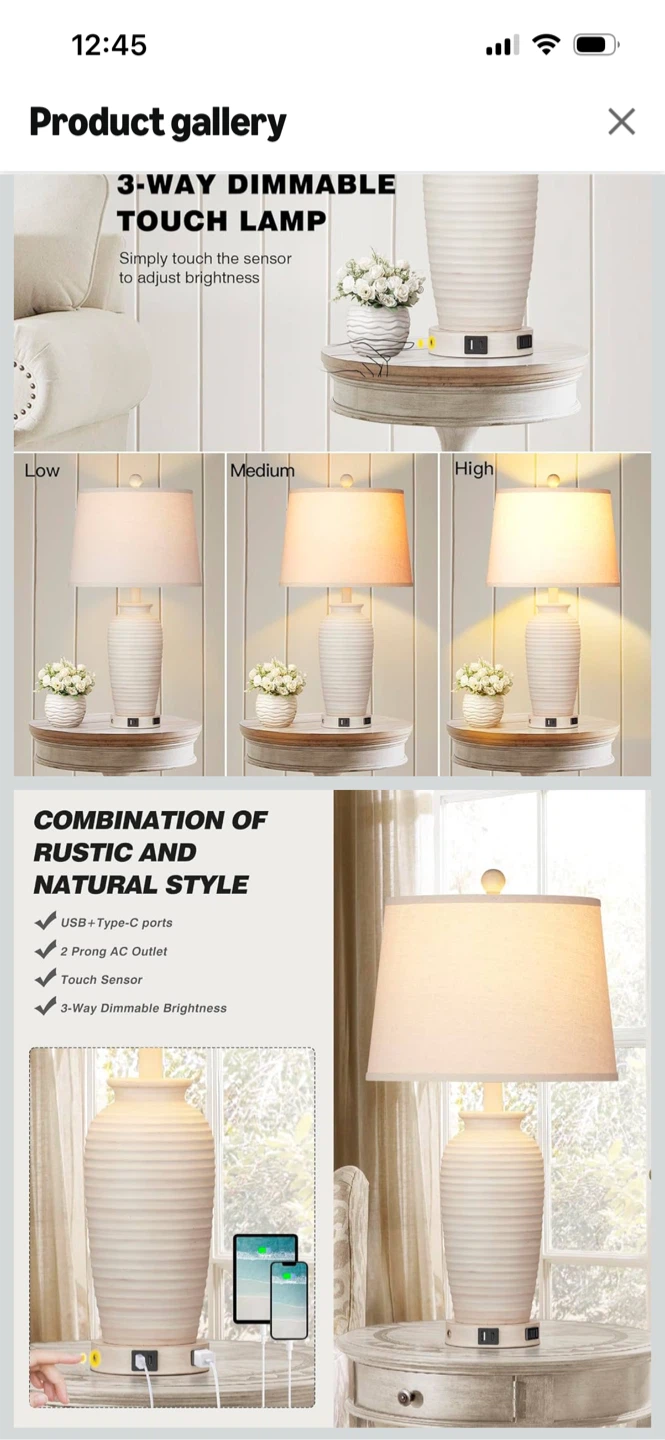 Brand New-CINSARY 25" Farmhouse Table Lamps Set of 2 - photo 2