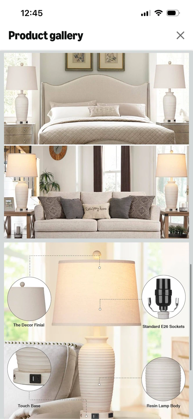 Brand New-CINSARY 25" Farmhouse Table Lamps Set of 2 - photo 3