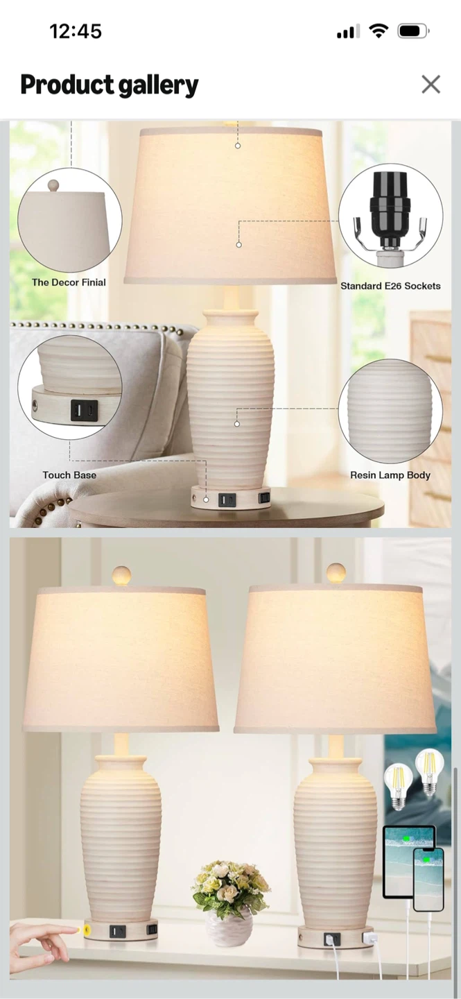 Brand New-CINSARY 25" Farmhouse Table Lamps Set of 2 - photo 5
