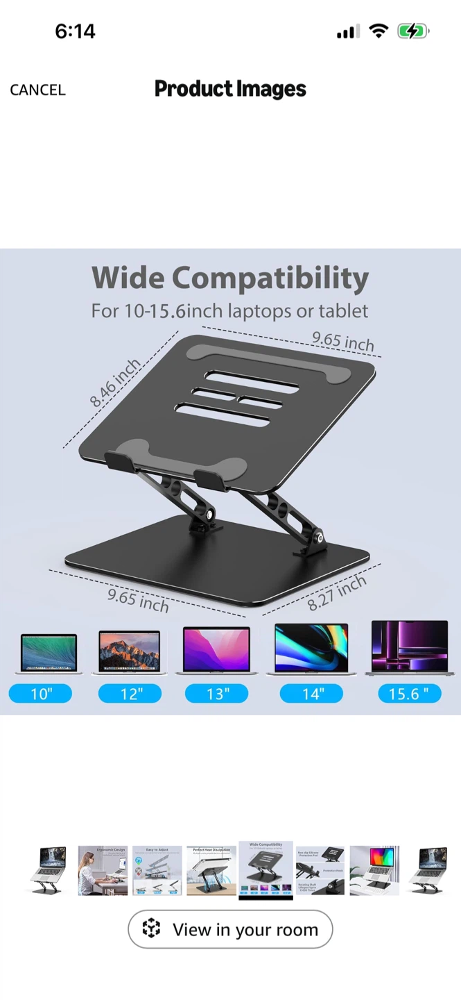 New -Adjustable Laptop Stand for 10-15.6 inch Laptops - photo 3