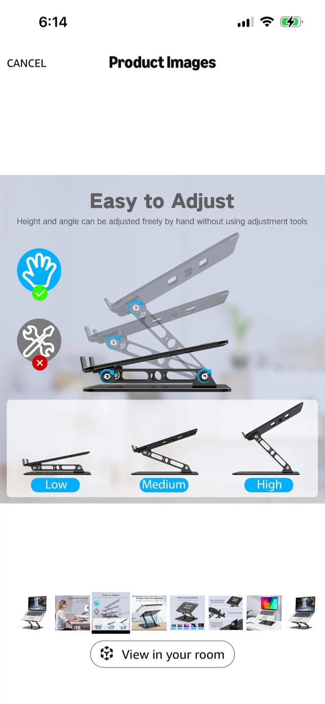 New -Adjustable Laptop Stand for 10-15.6 inch Laptops - photo 4