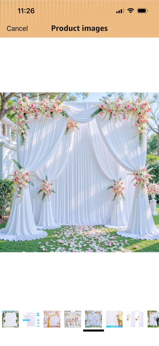 New-White Draping Fabric Backdrop