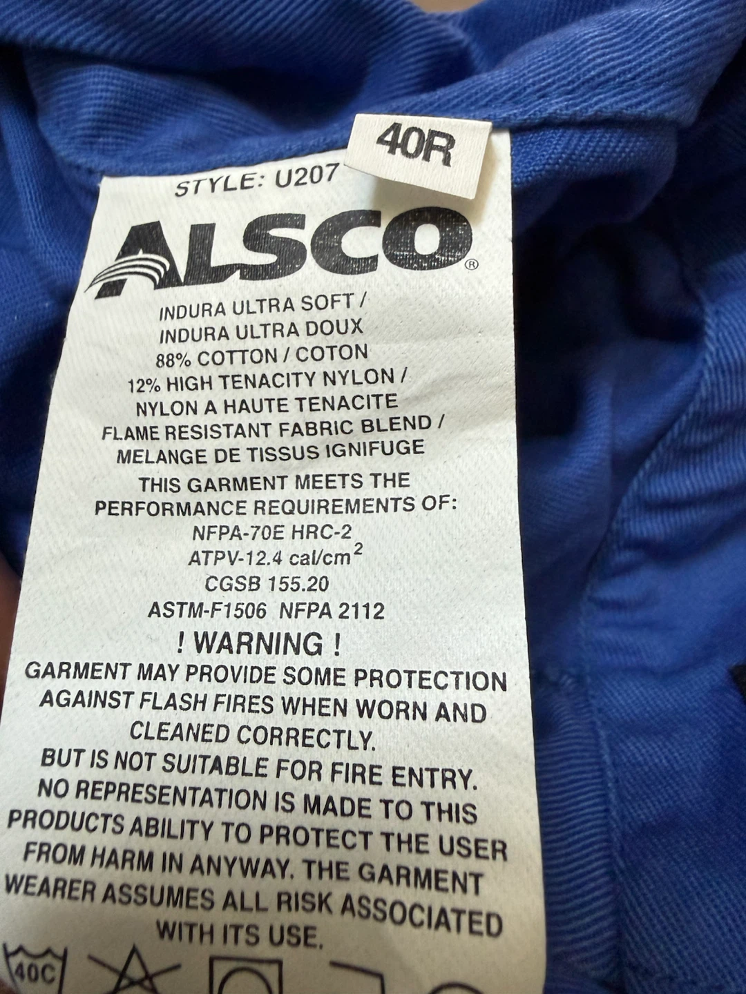 ALSCO HRC-2COVERALLS