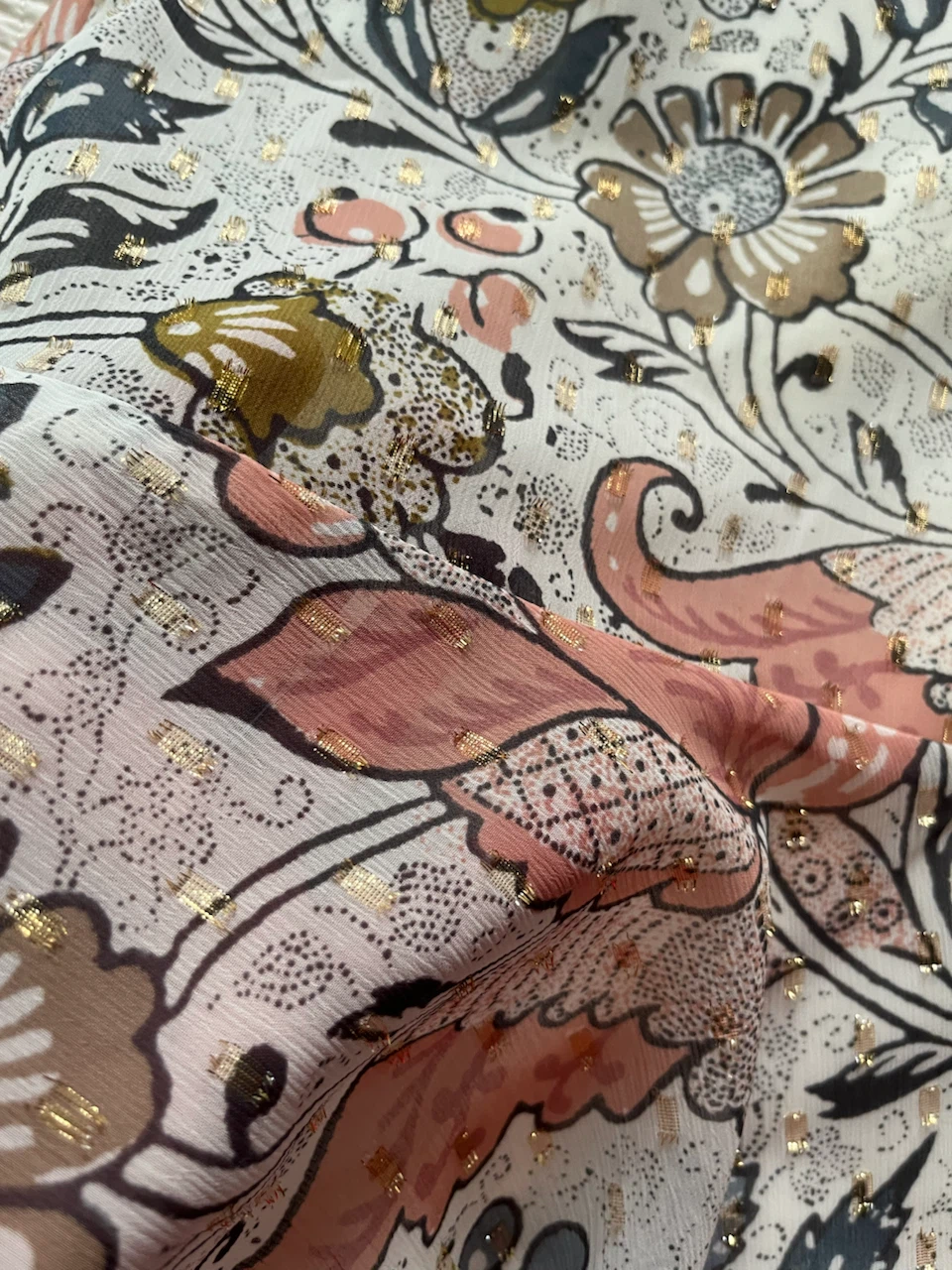 Floral Dress with Gold Accents - Size L - photo 2