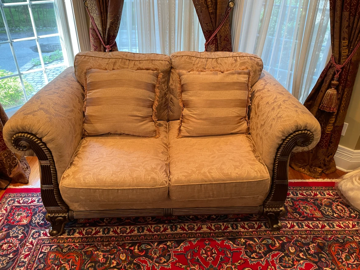 Loveseat Couch with Decorative Pillows