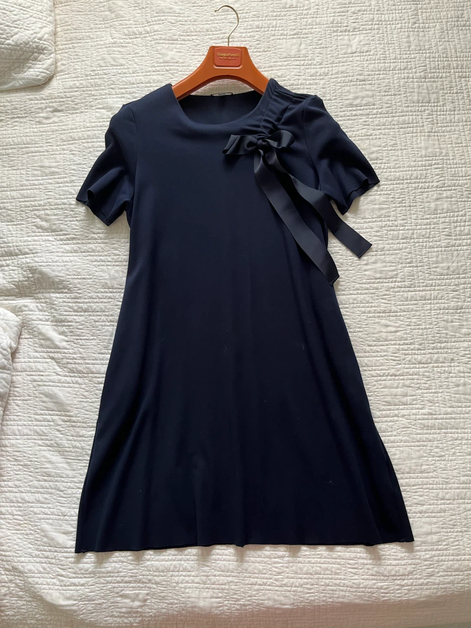 COS Navy Blue Dress with Bow - Size S