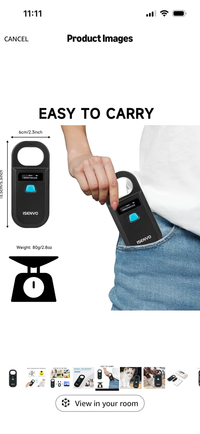 New-ISENVO Pet Microchip Reader