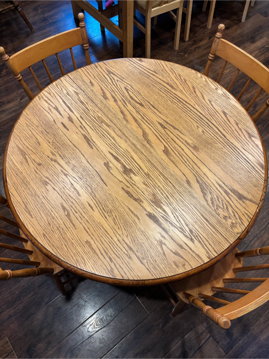 Refinished Round Dining Table with 4 Chairs - photo 2