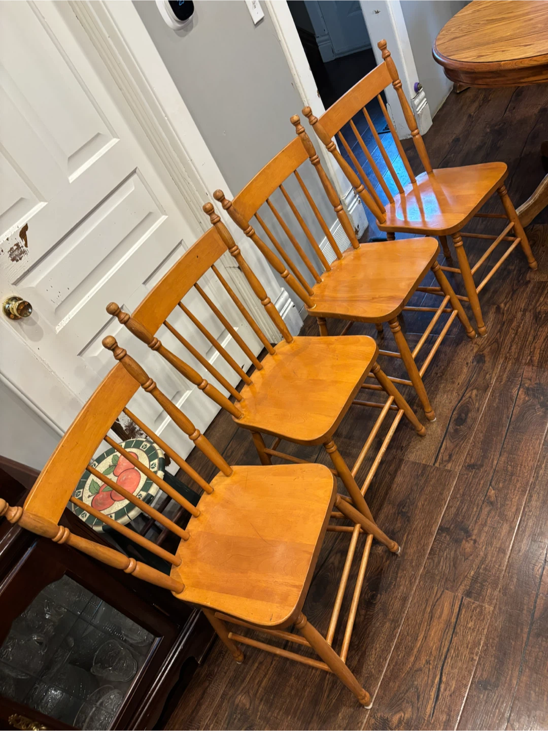 Refinished Round Dining Table with 4 Chairs - photo 4