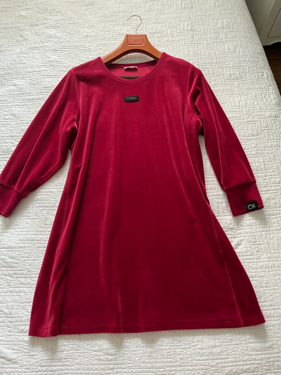 Calvin Klein Velour Dress - Red