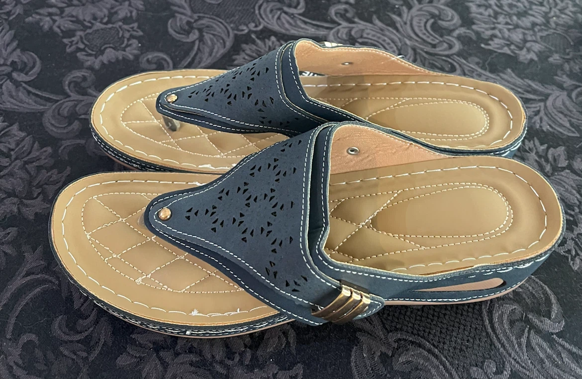 Women's Dark Blue Thong Sandals