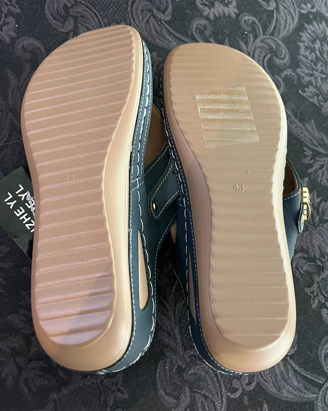 Women's Dark Blue Thong Sandals - photo 4