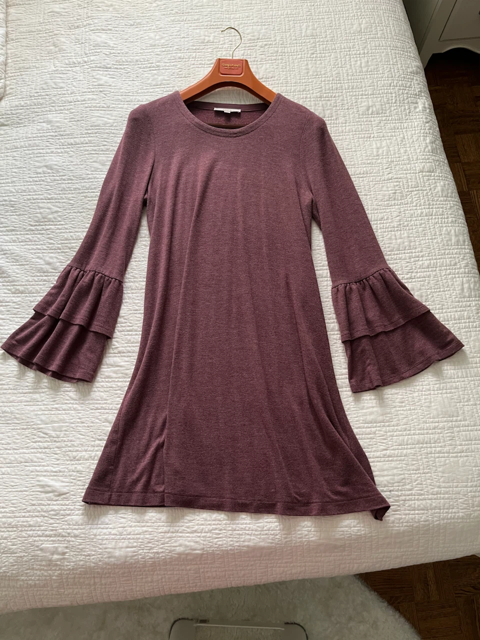 Loft Long Sleeve Ruffle Sleeve Dress