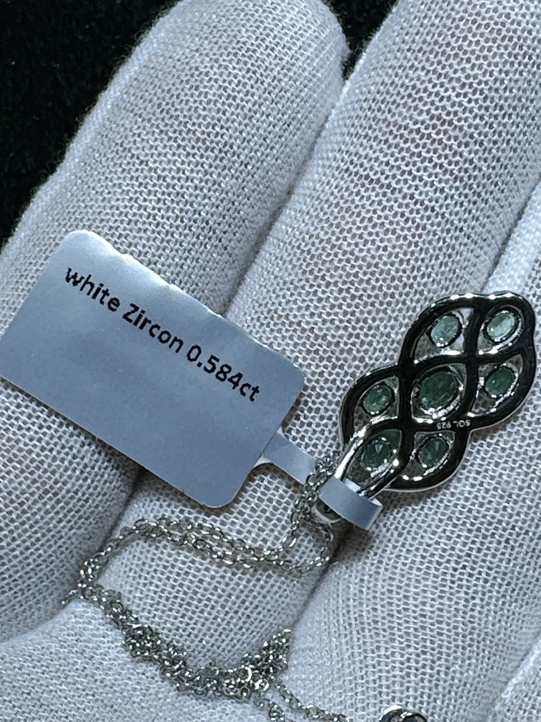 Aeterna Jewelry Emerald & White Zircon Pendant Necklace - photo 5