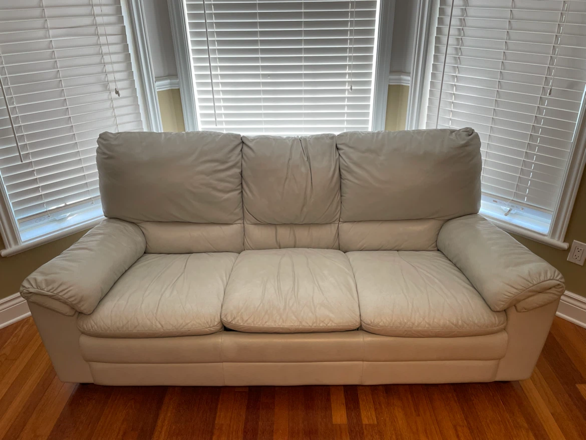 Cream Leather Sofa
