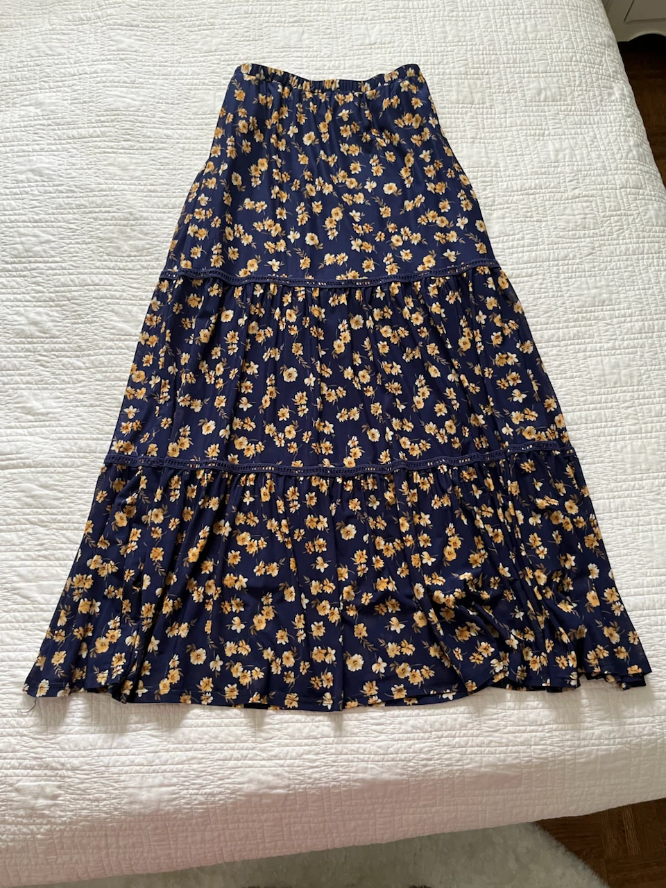 Tiered Maxi Skirt - Navy XL