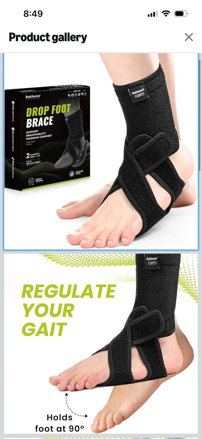 New-BukiHome Drop Foot Brace - Black
