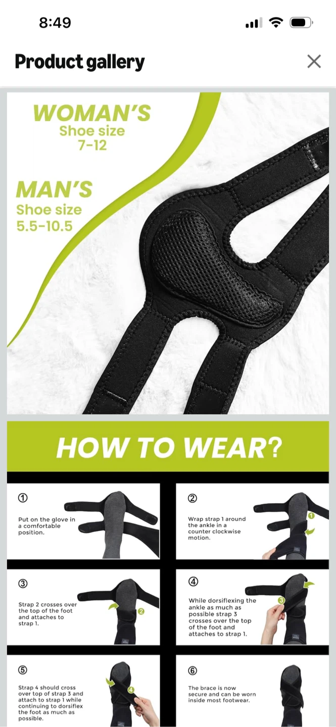 New-BukiHome Drop Foot Brace - Black - photo 2
