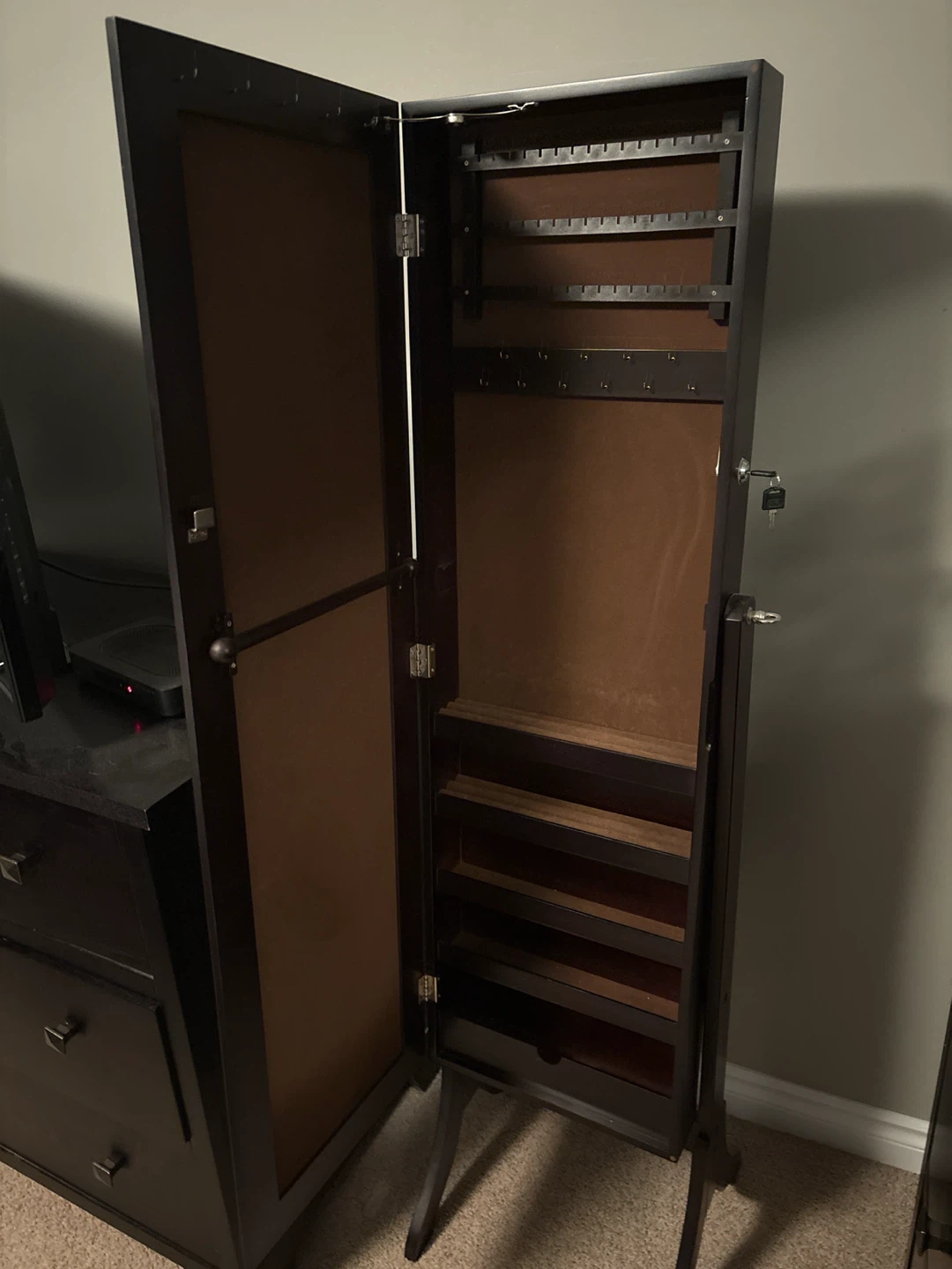 Standing Jewelry Armoire with Mirror - photo 2