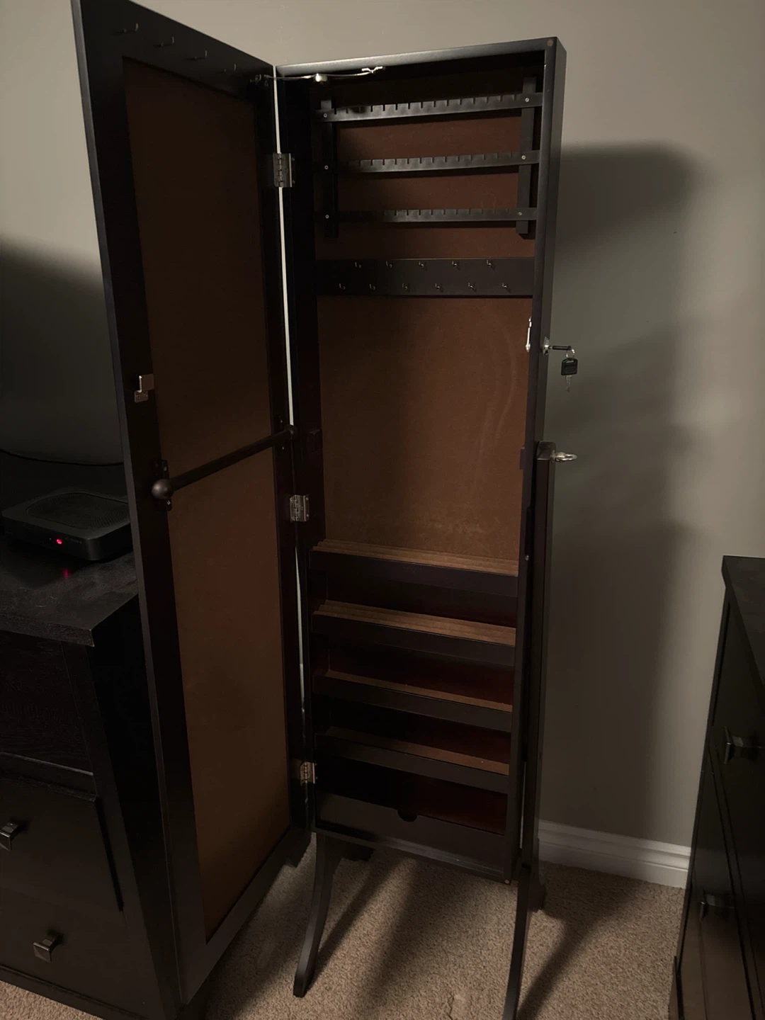 Standing Jewelry Armoire with Mirror - photo 3