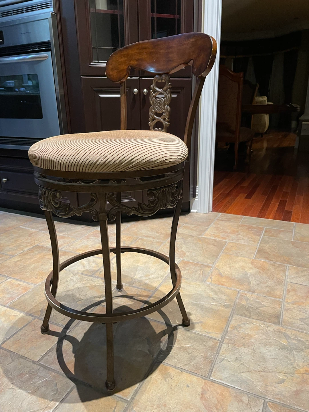 Swivel Bar Stool with Padded Seat - photo 2