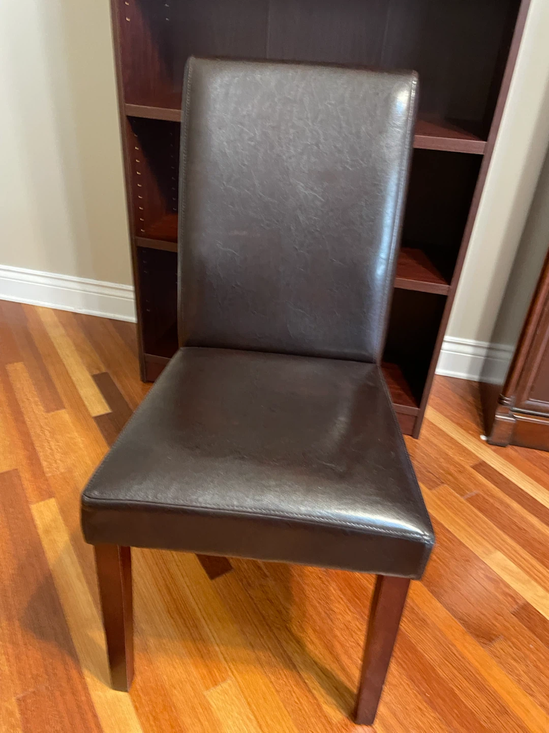 Dark Brown Faux Leather Dining Chair
