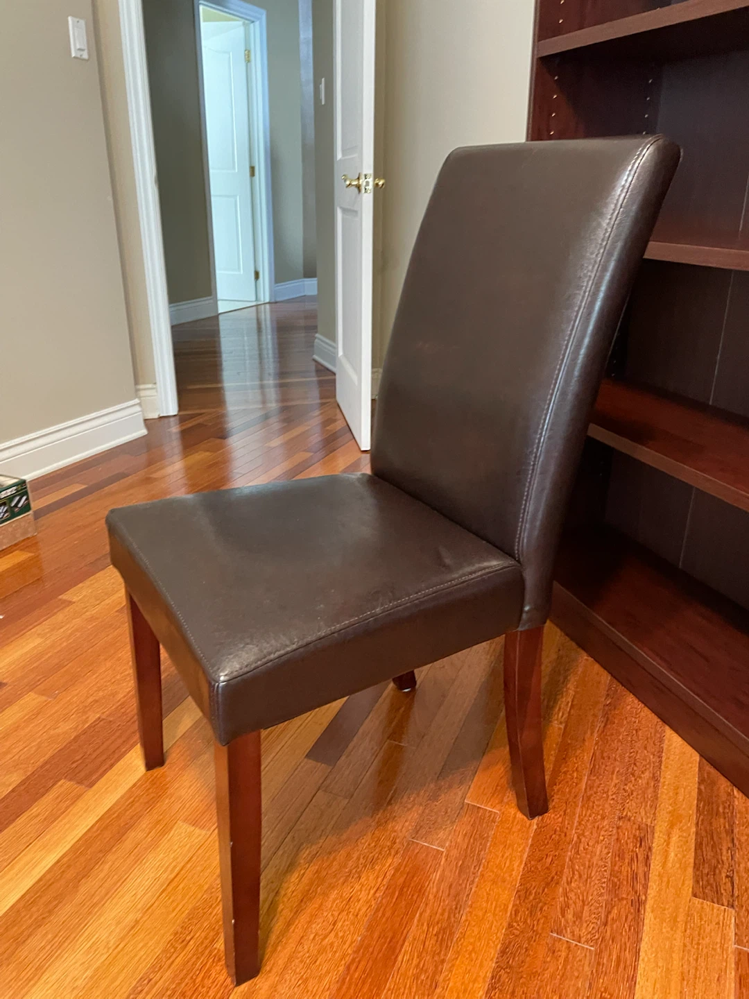 Dark Brown Faux Leather Dining Chair - photo 2