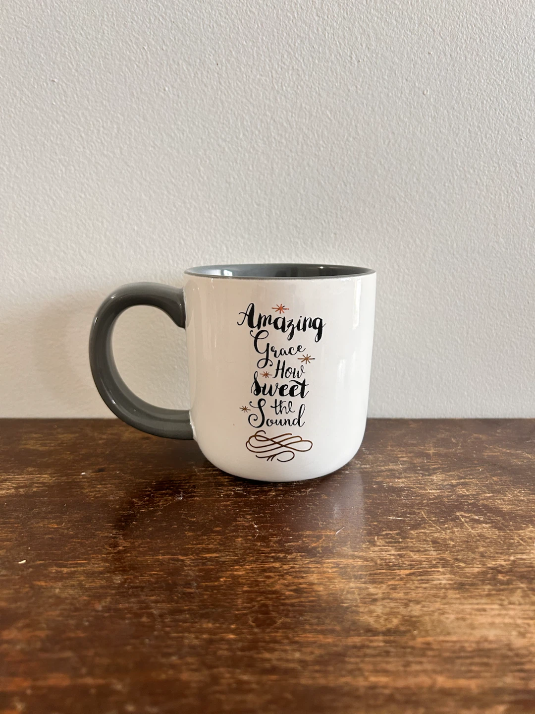 White Coffee Mug with "Amazing Grace" design