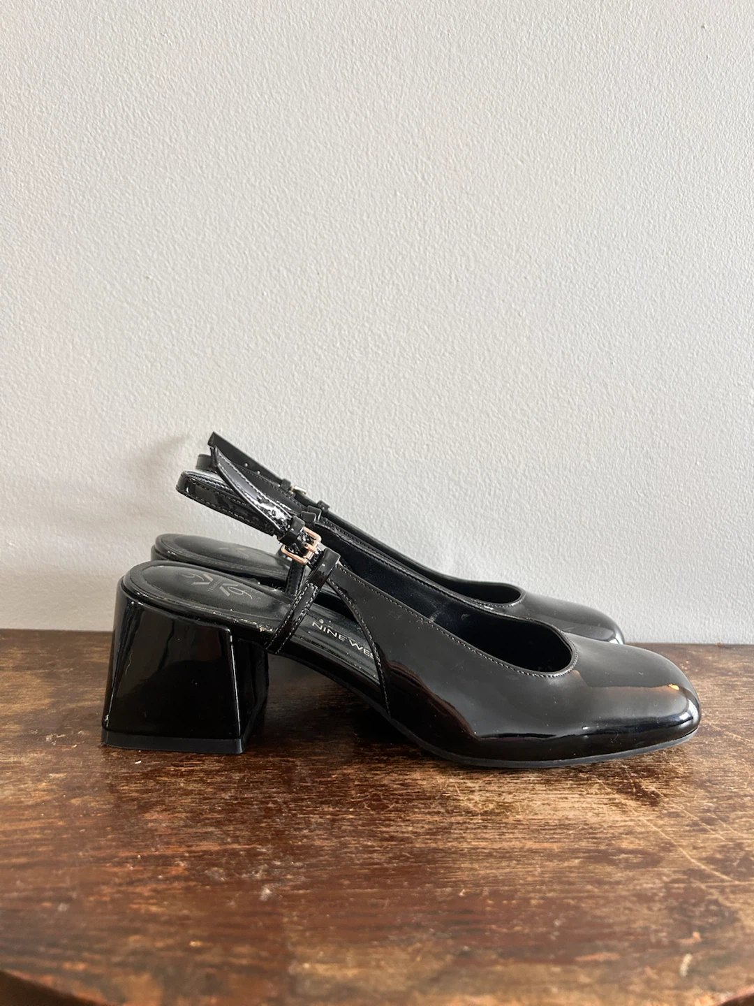 Nine West Black Patent Slingback Heels - photo 2