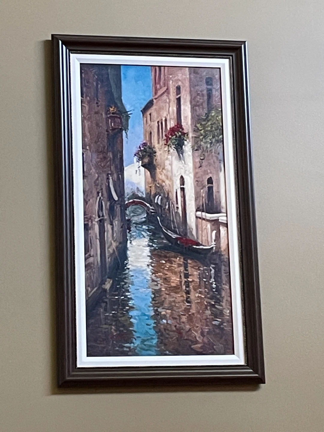 Framed Painting of a Venetian Canal Scene
