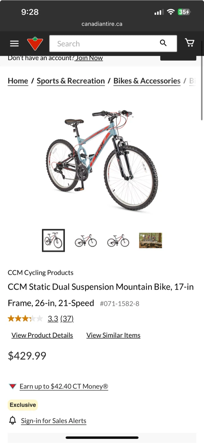 CCM Static Dual Suspension Mountain Bike - 17-in Frame - photo 3