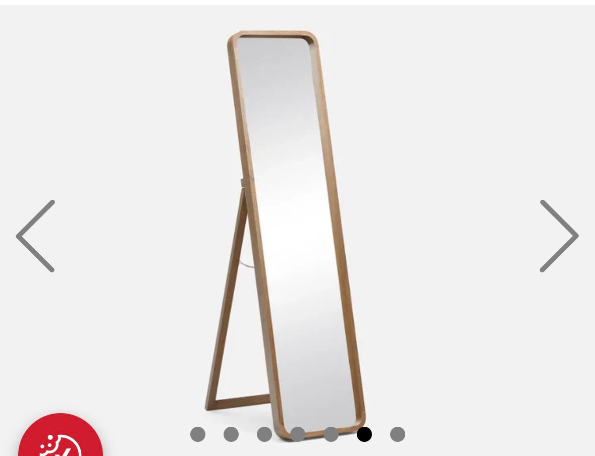Standing Mirror with Wooden Frame