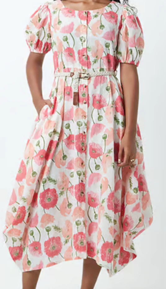 Poppy Print Midi Dress