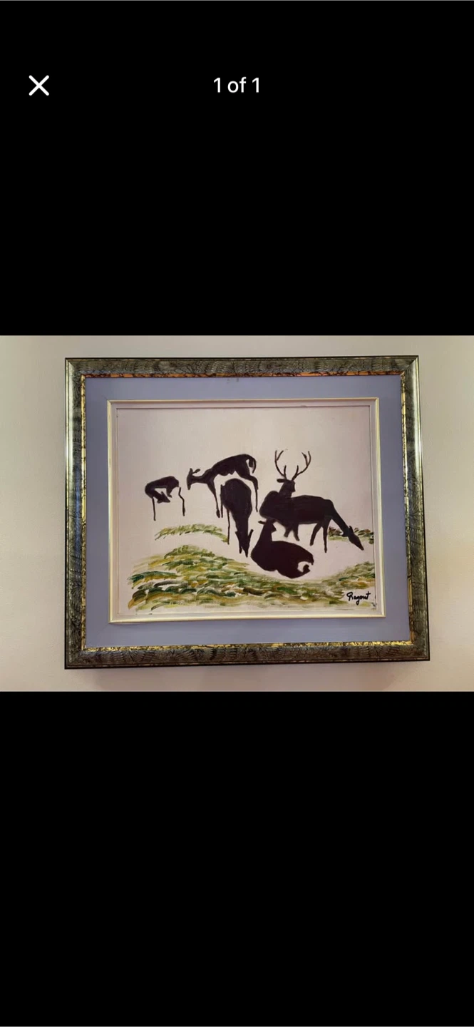 Framed Painting of Deer