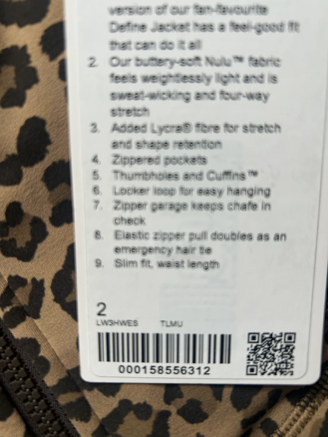 Lululemon Define Jacket Leopard Print Size 2 - photo 3