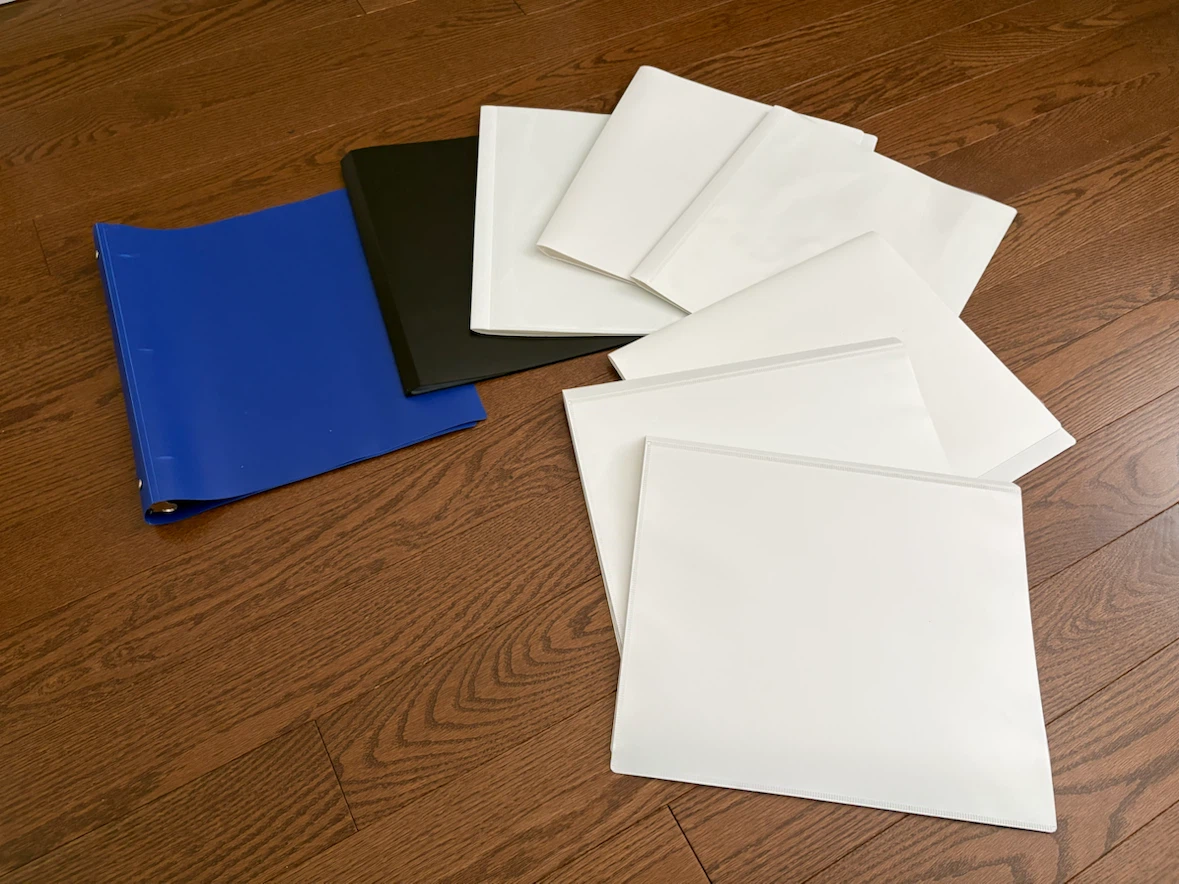 Binder Folders with Page Protectors