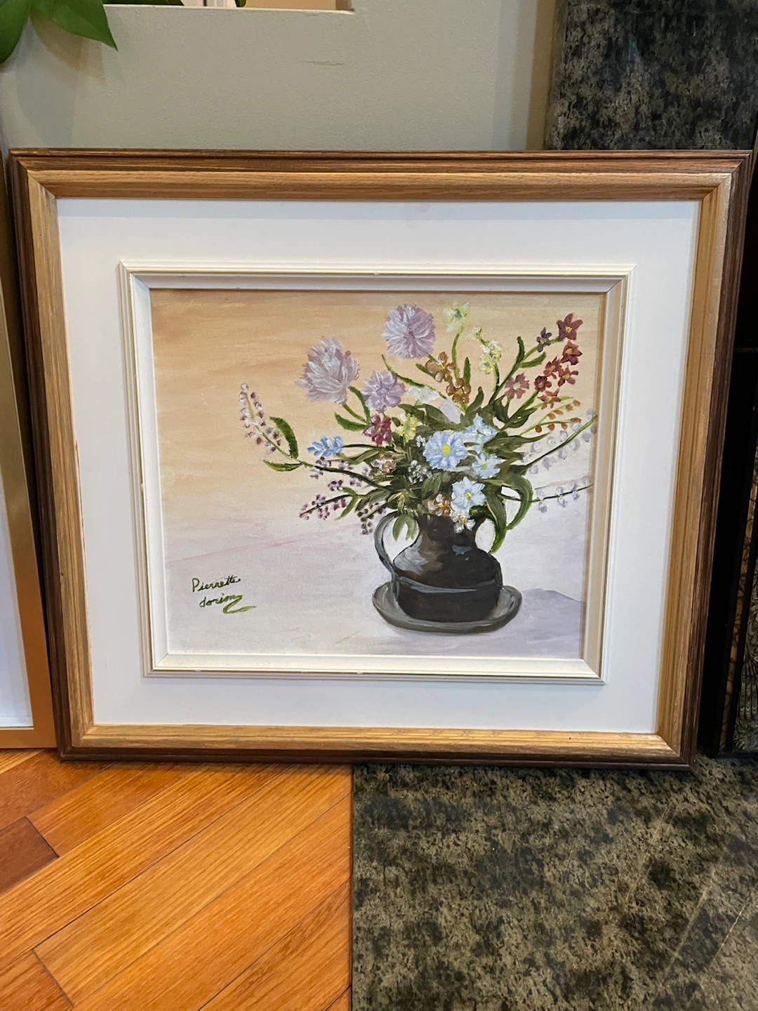 Framed Floral Painting "Pierrette Dorion"