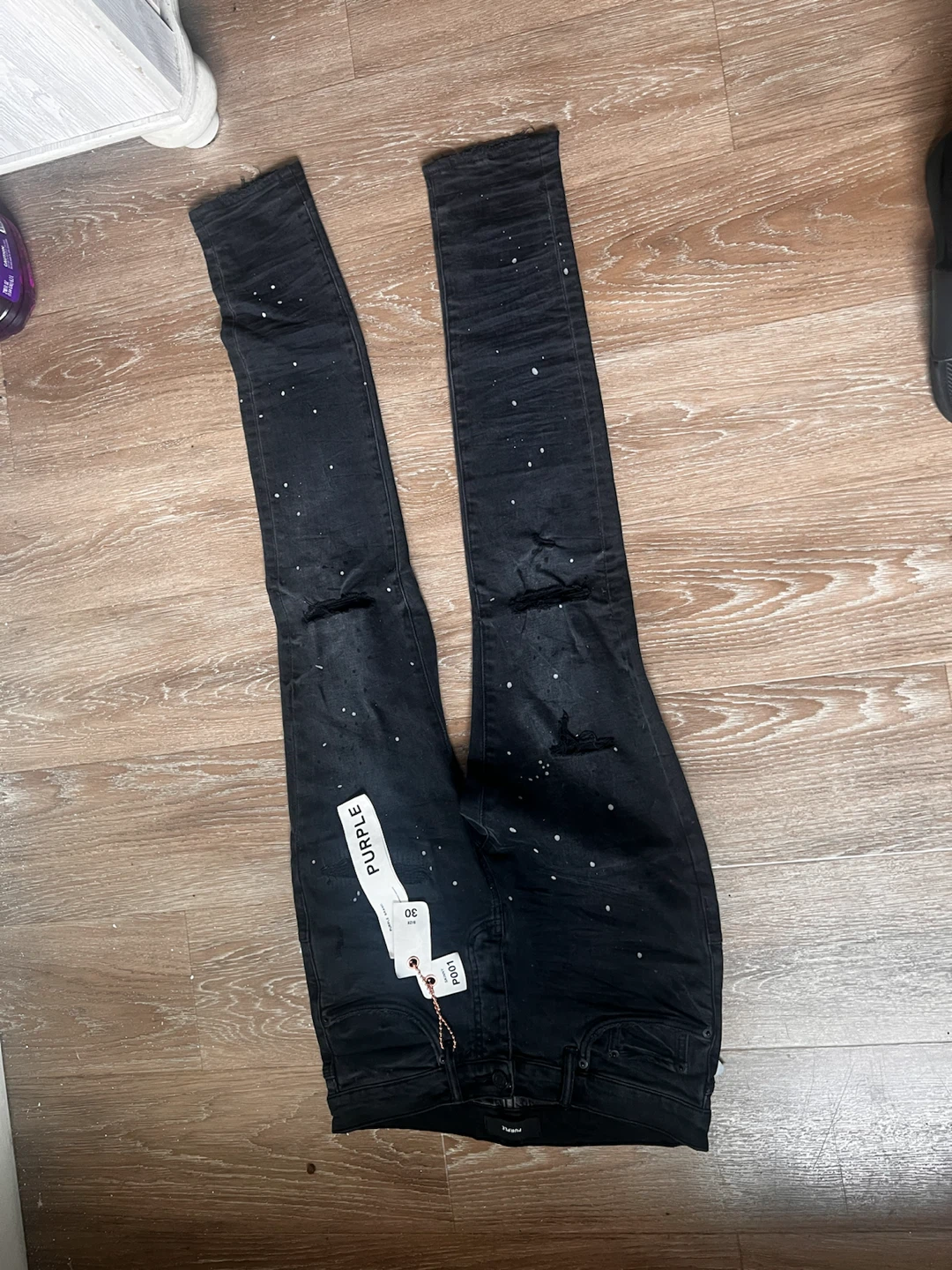 Purple Brand Black Paint Splatter Jeans Size 30 - photo 3