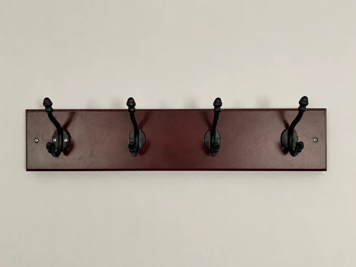 Wooden Coat Rack with 4 Hooks