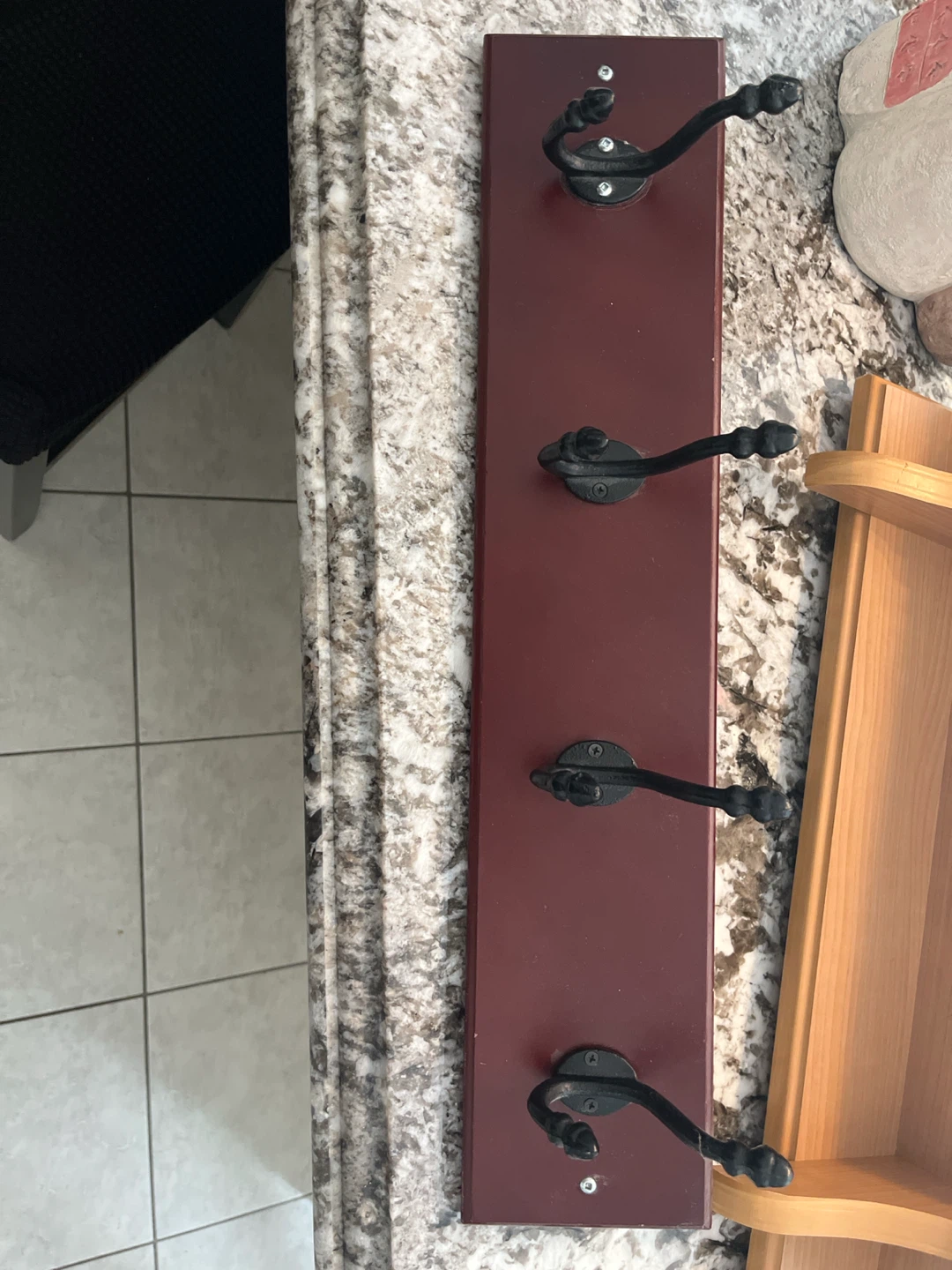 Wooden Coat Rack with 4 Hooks - photo 2