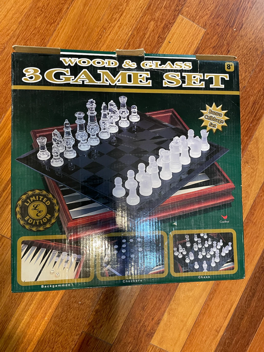 3 Game Set - Wood & Glass