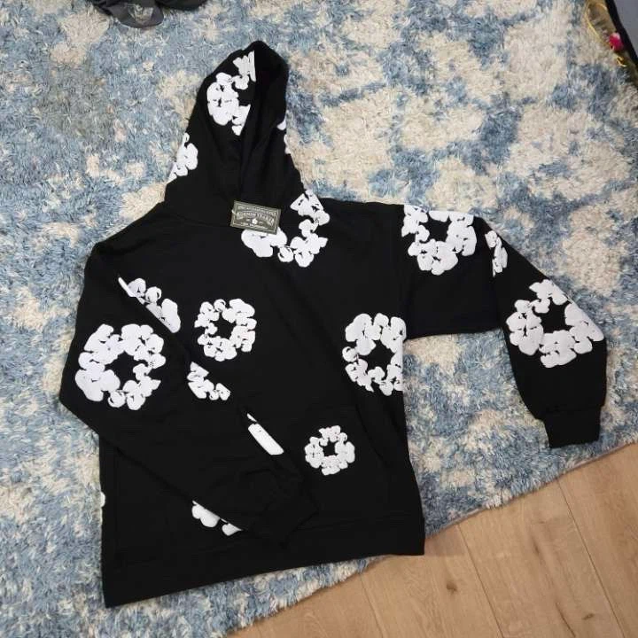 Denim Tears Black Floral Hoodie