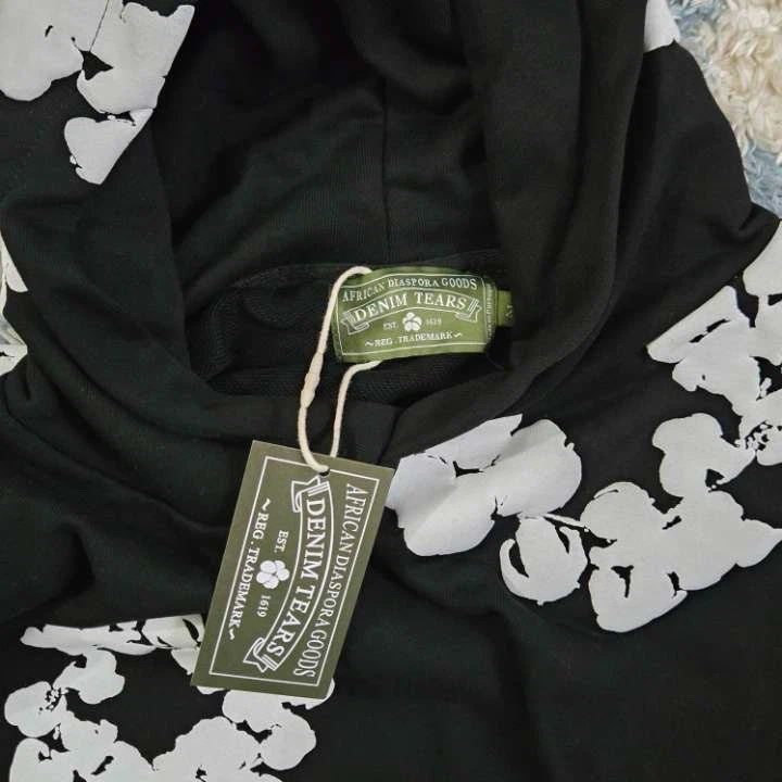 Denim Tears Black Floral Hoodie - photo 3