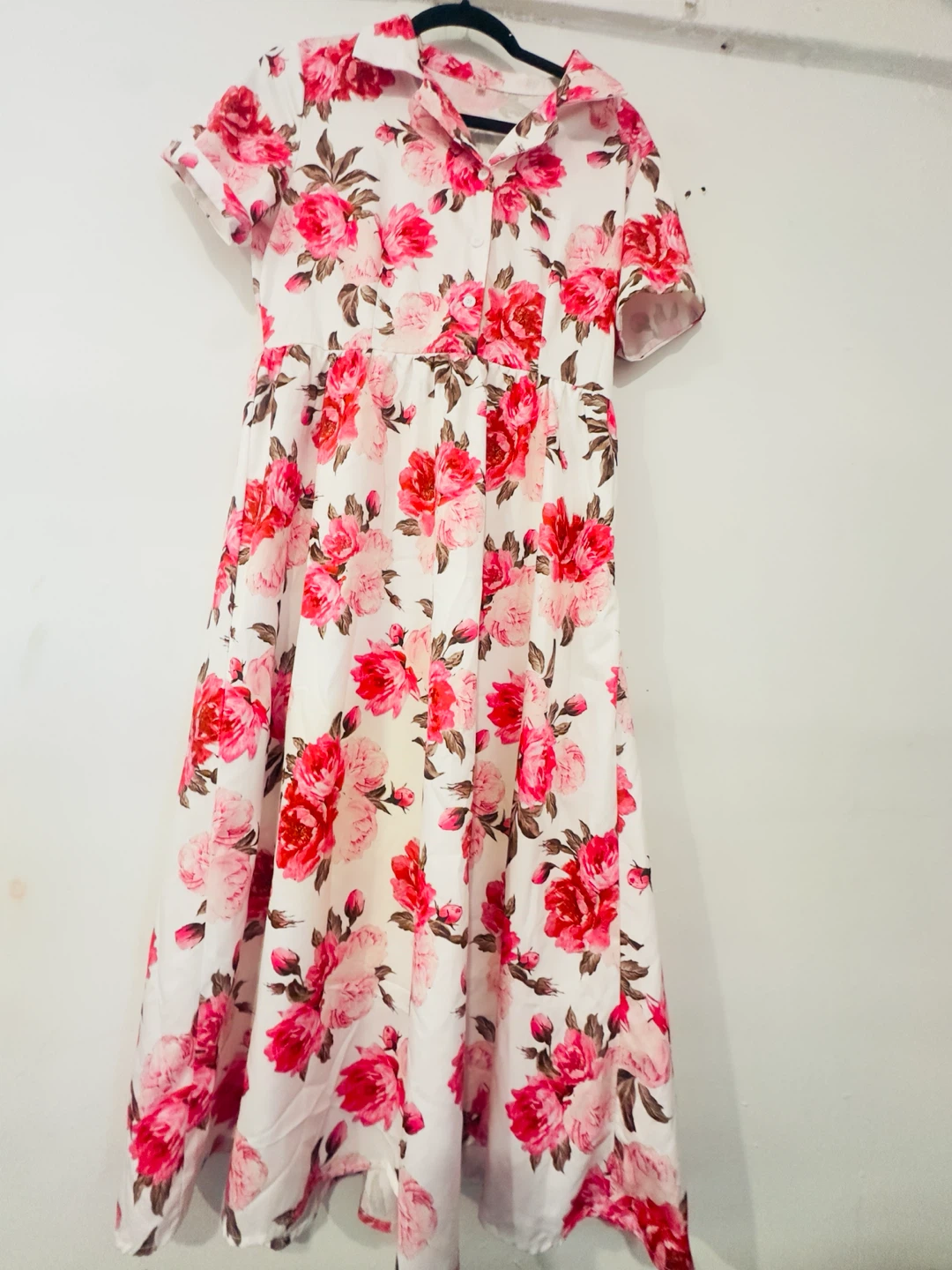 Women's Floral Print Button-Up Shirt Dress - photo 3